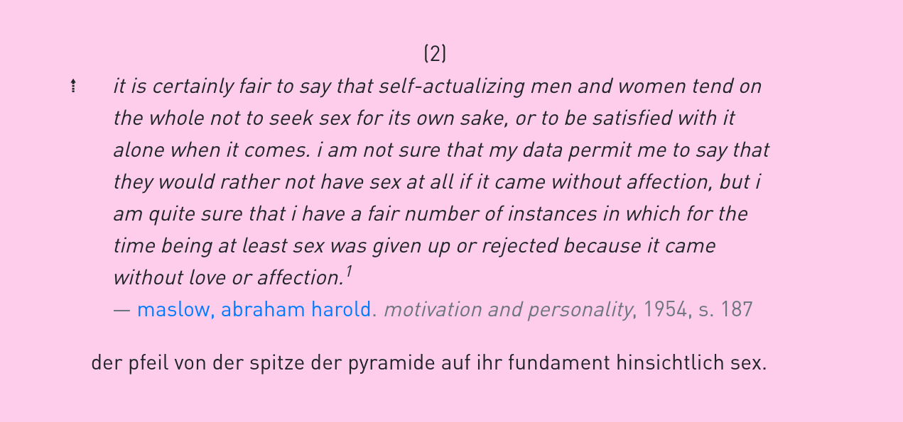 screenshot einer fußnote der labor-website bzgl. eines zitats von maslow